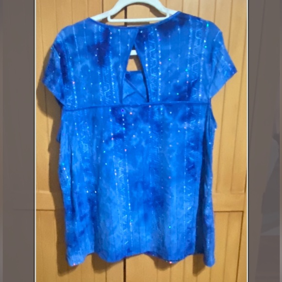 WOMENS TOP BLUE / SEQUINS 
By 3 ESTABLISHED 1962 
SIZE XL 

COLR 
BLUE - Picture 5 of 12